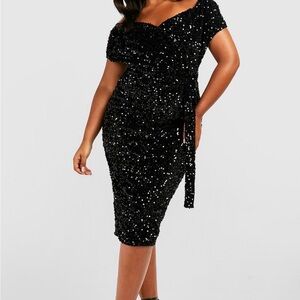 Elegant Black Sequin Dress
